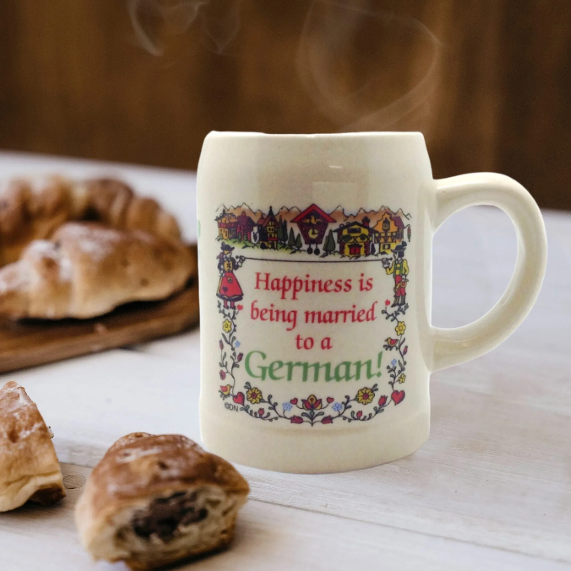 German Coffee Cup: "Happiness Married to German"