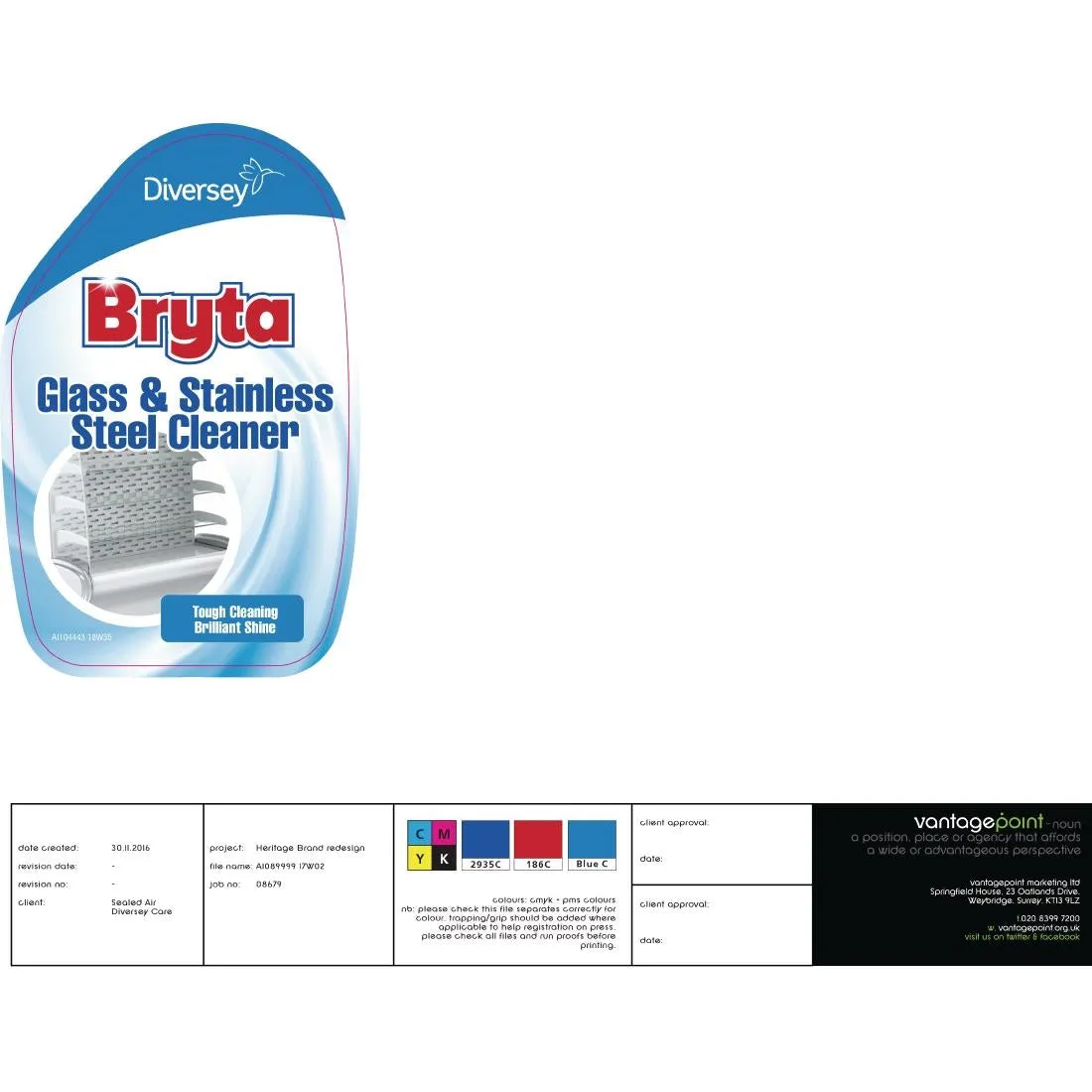 GH491 Bryta Glass and Stainless Steel Cleaner Ready To Use 750ml