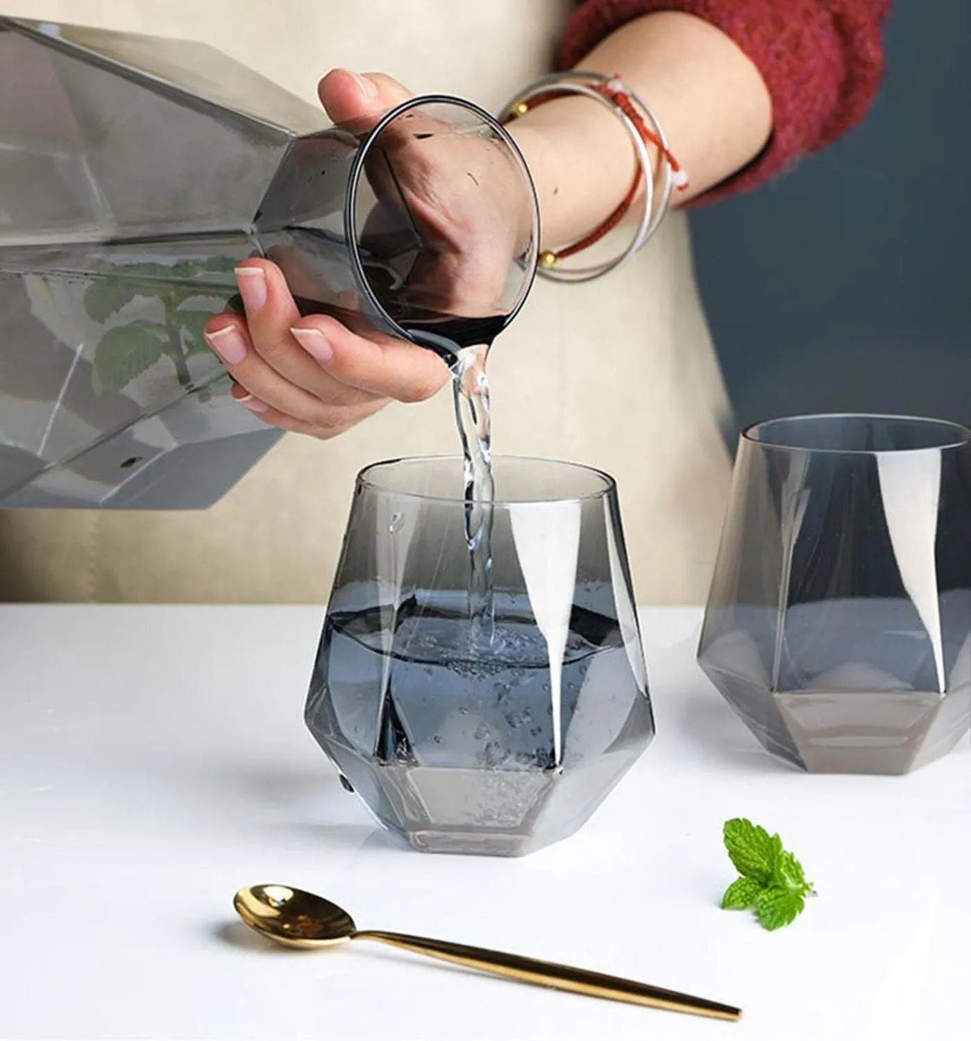 Glass Carafe Set with Wood Lid