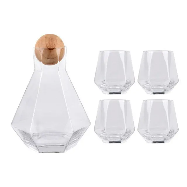 Glass Carafe Set with Wood Lid