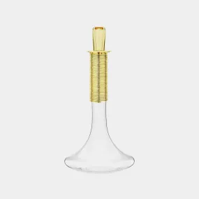 Glass Wine Decanter With Gold-Plated Decoration