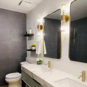 Gold Wall Sconce for Living Room - Vanity Lights Fixture