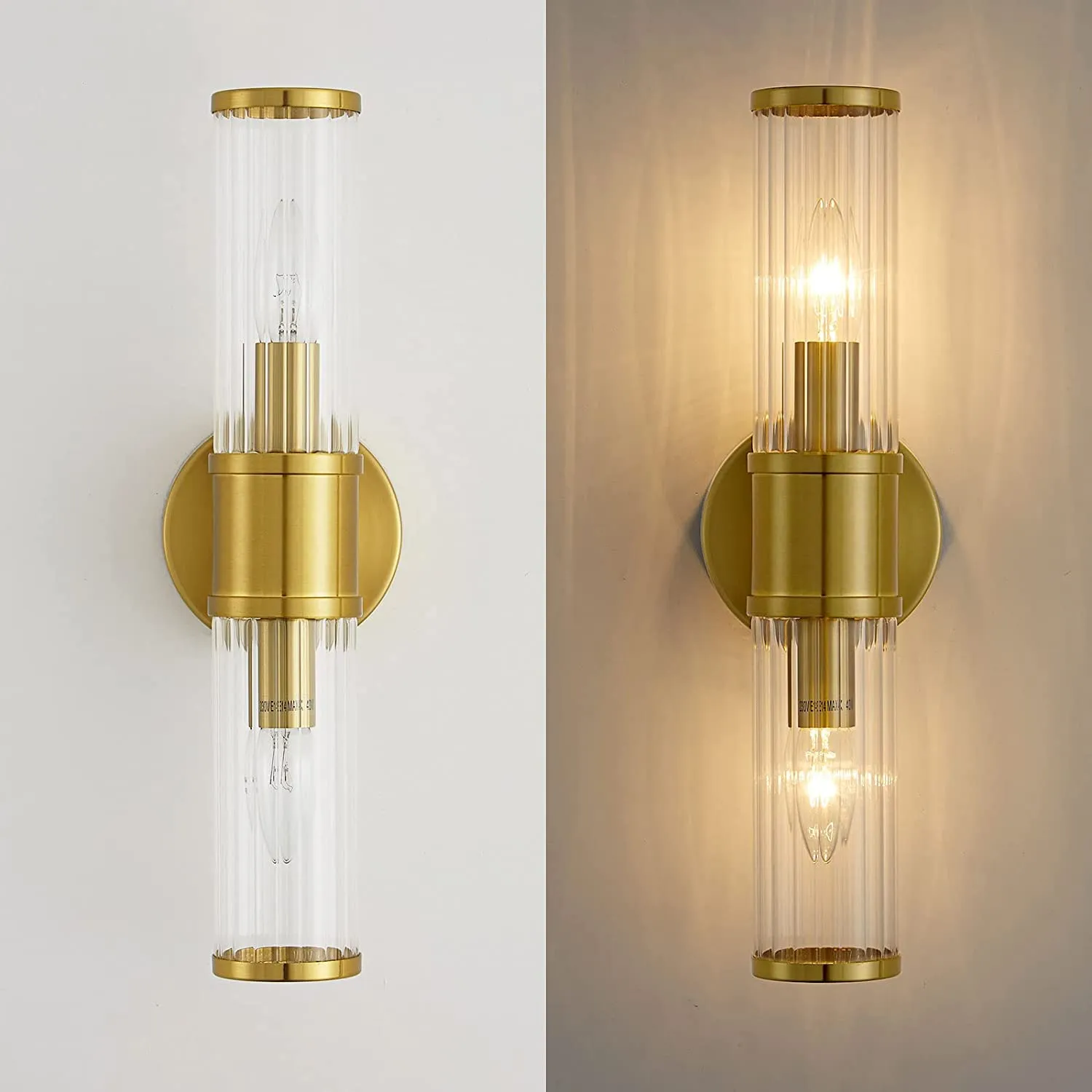 Gold Wall Sconce for Living Room - Vanity Lights Fixture