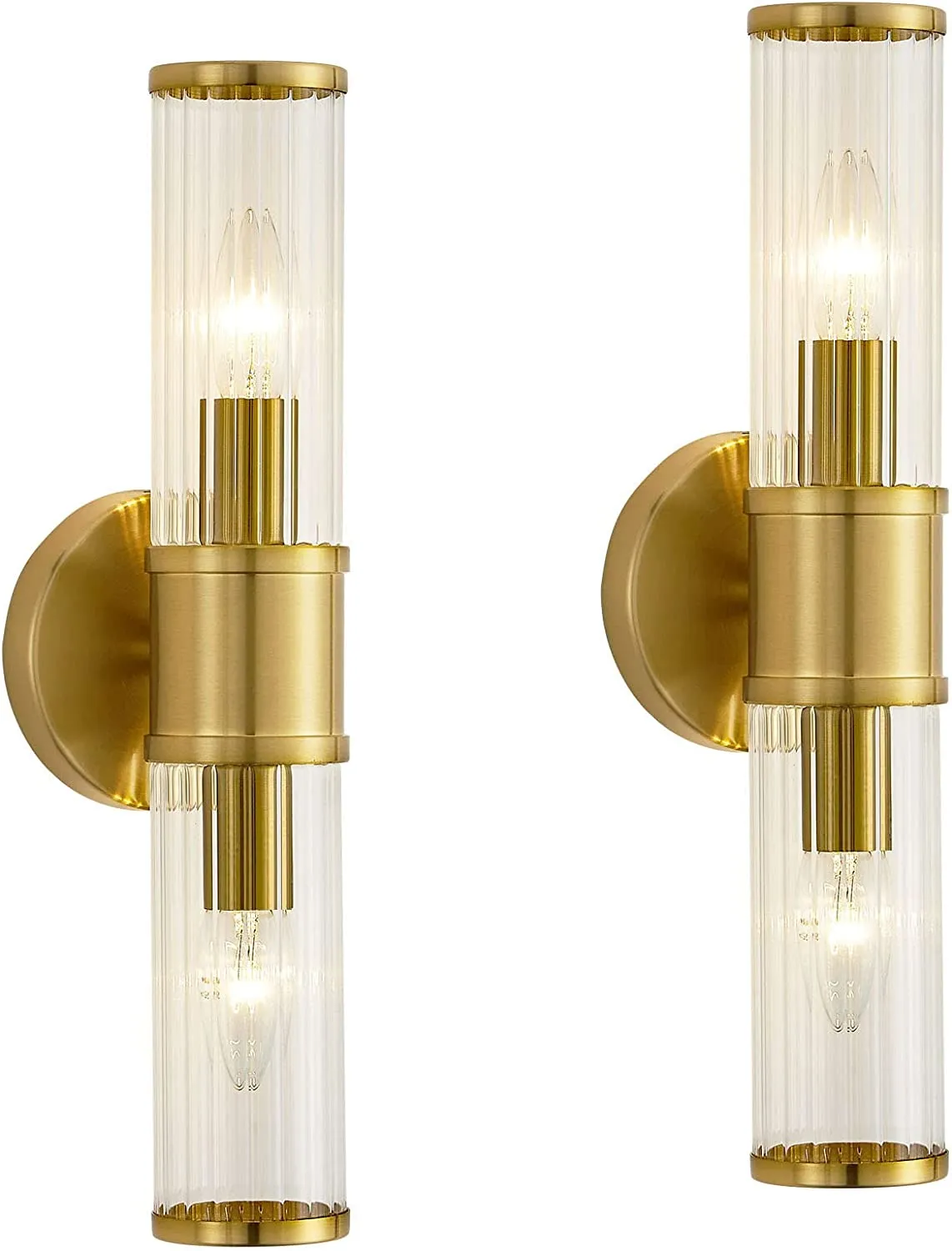 Gold Wall Sconce for Living Room - Vanity Lights Fixture