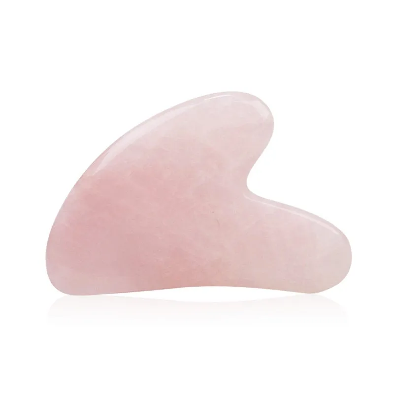 Guasha Gua Sha Natural Rose Quartz Massaging Stone Tool - Massage Stone Natural Facial Massage Tool - Facial Scraper - Heart Shape Pink