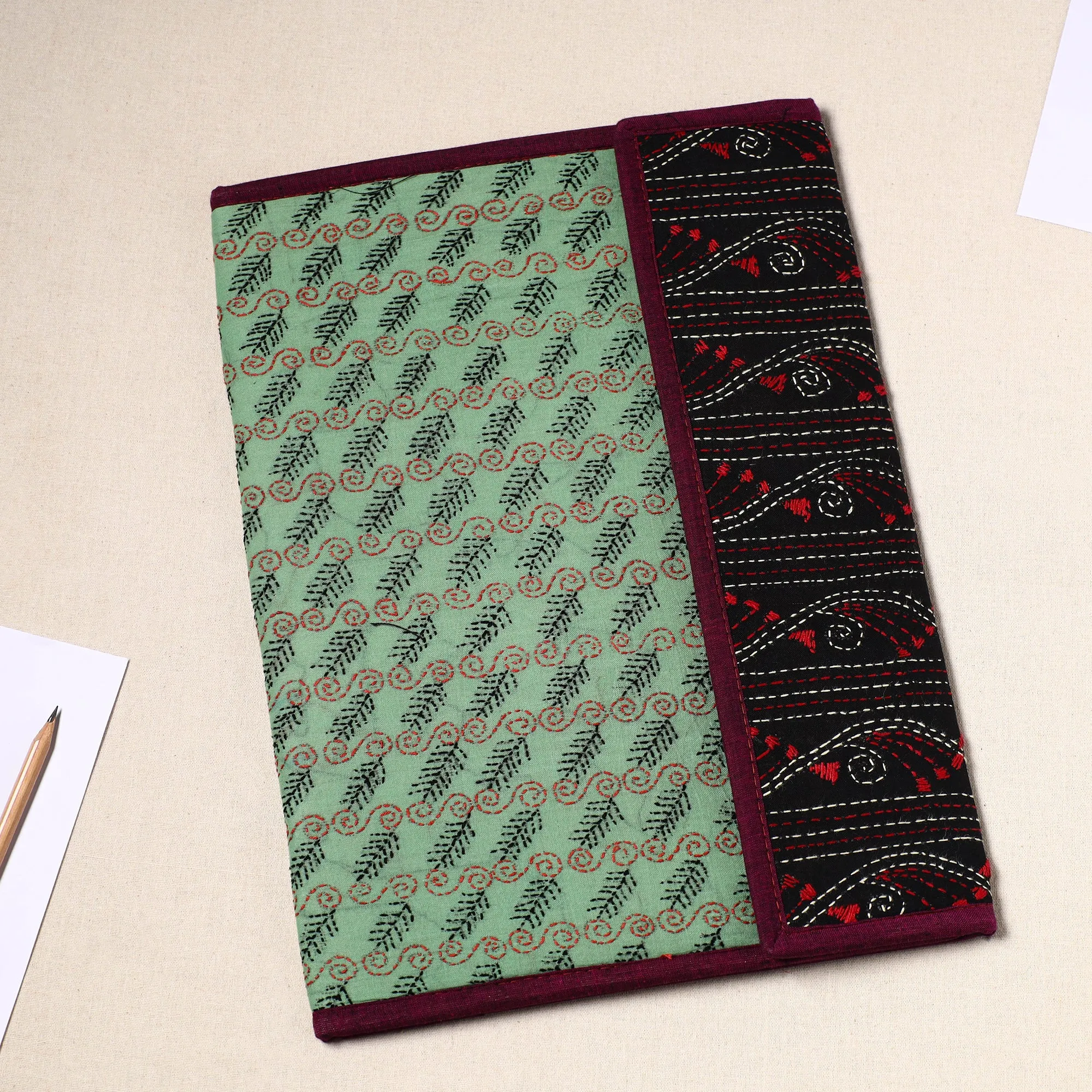 Handcrafted Bengal Kantha Work File Folder 51