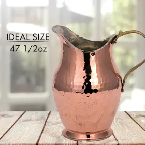 Handmade Copper Water Pitcher, 1.48 qt