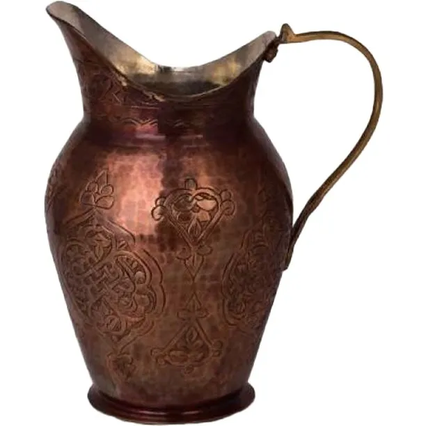 Handmade Pure Copper Jug for Drinking Water, Pitcher, 2.6 qt