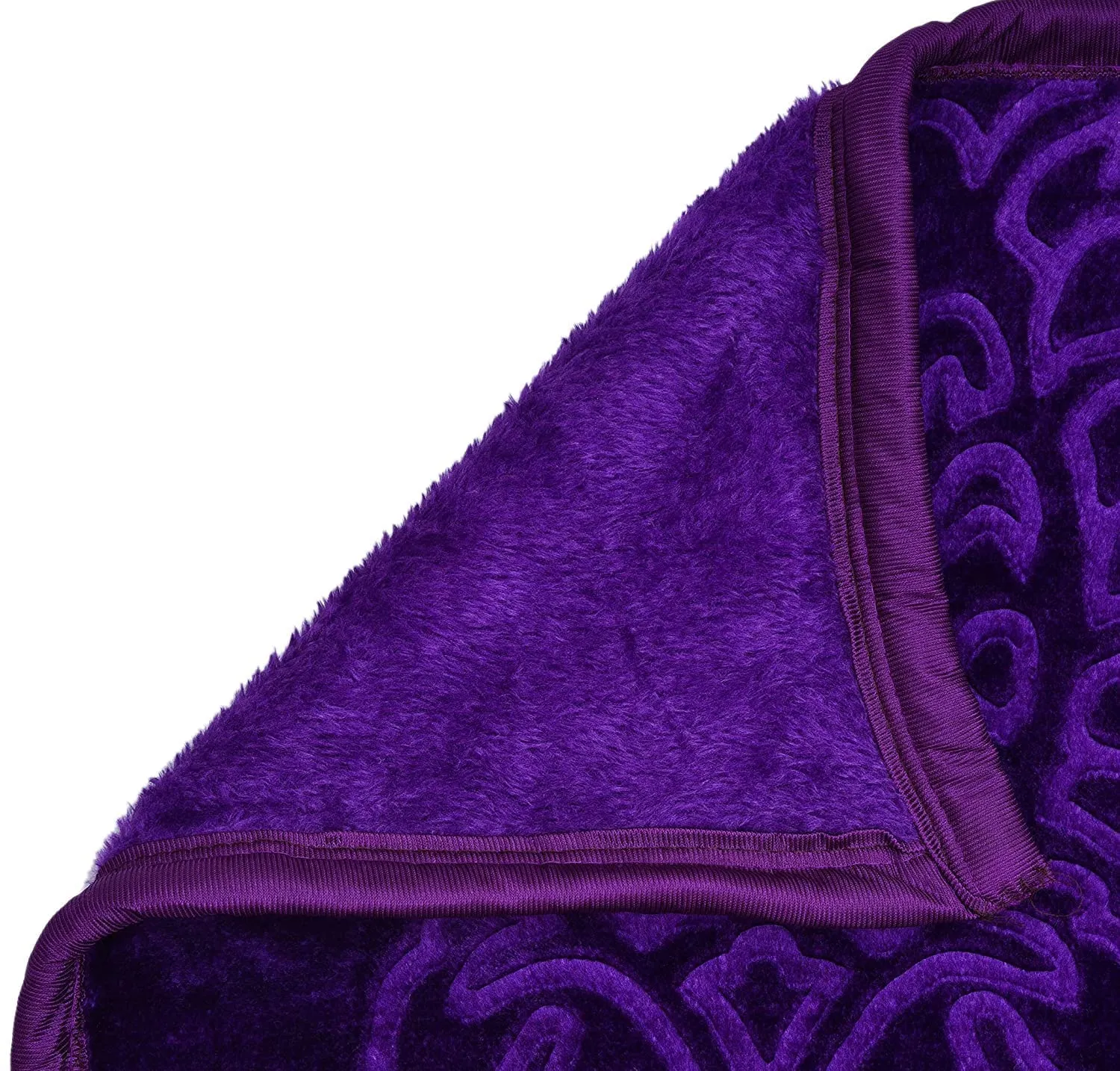 HomyReef 500 TC Winter/Mild-Winter Solid/Floral Light Weight Super Soft Warm Mink Double Bed Blanket for Winter (229 x 229 cm), Lightweight (Purple, Double Bed - 90x90 Inch)