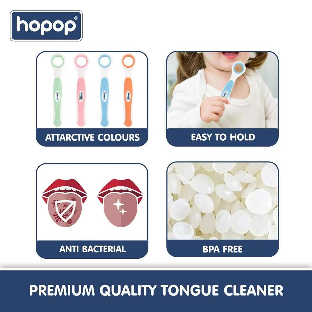 HOPOP Tongue Cleaner For Babies - Pink 3m 