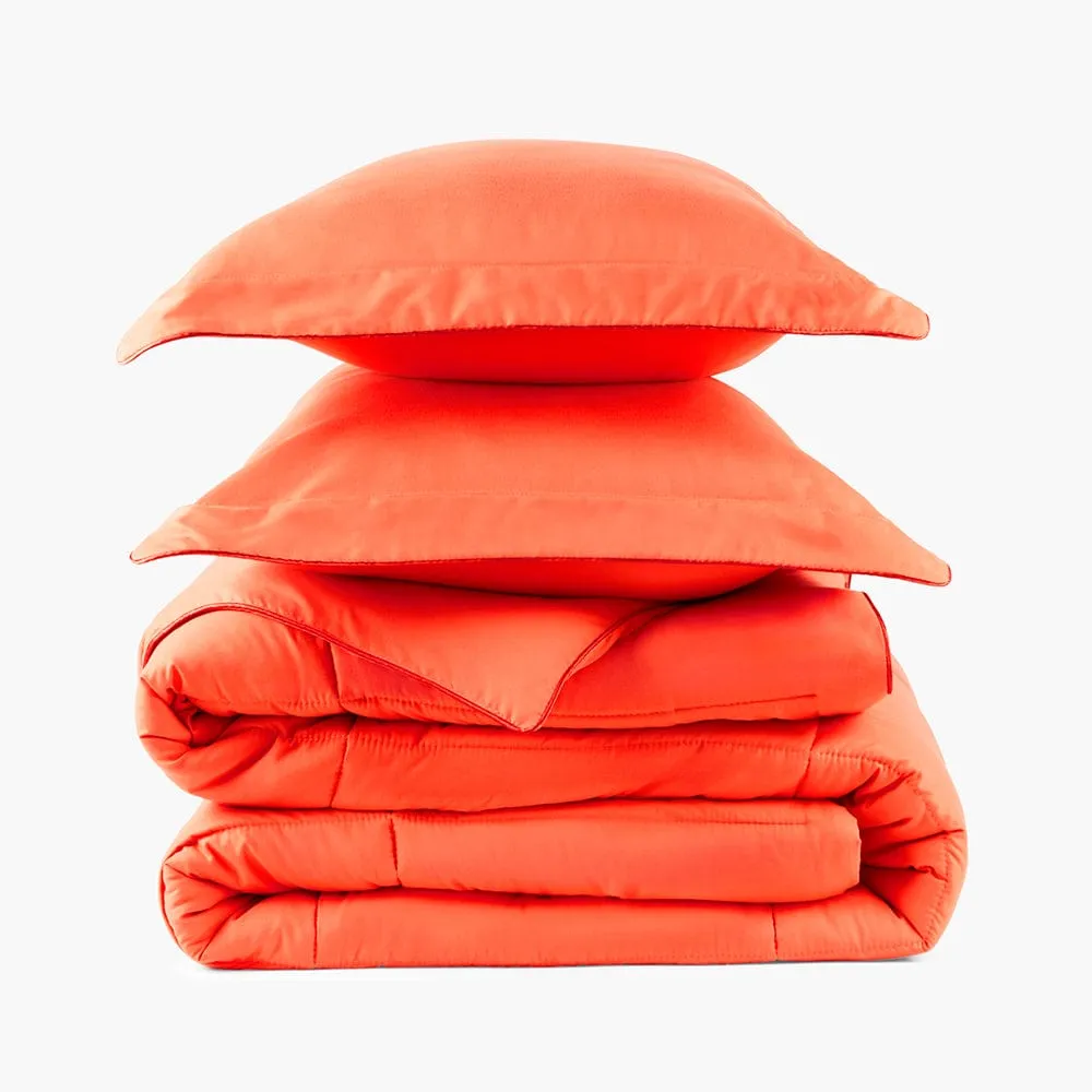 Hot Coral Oversized Comforter Set