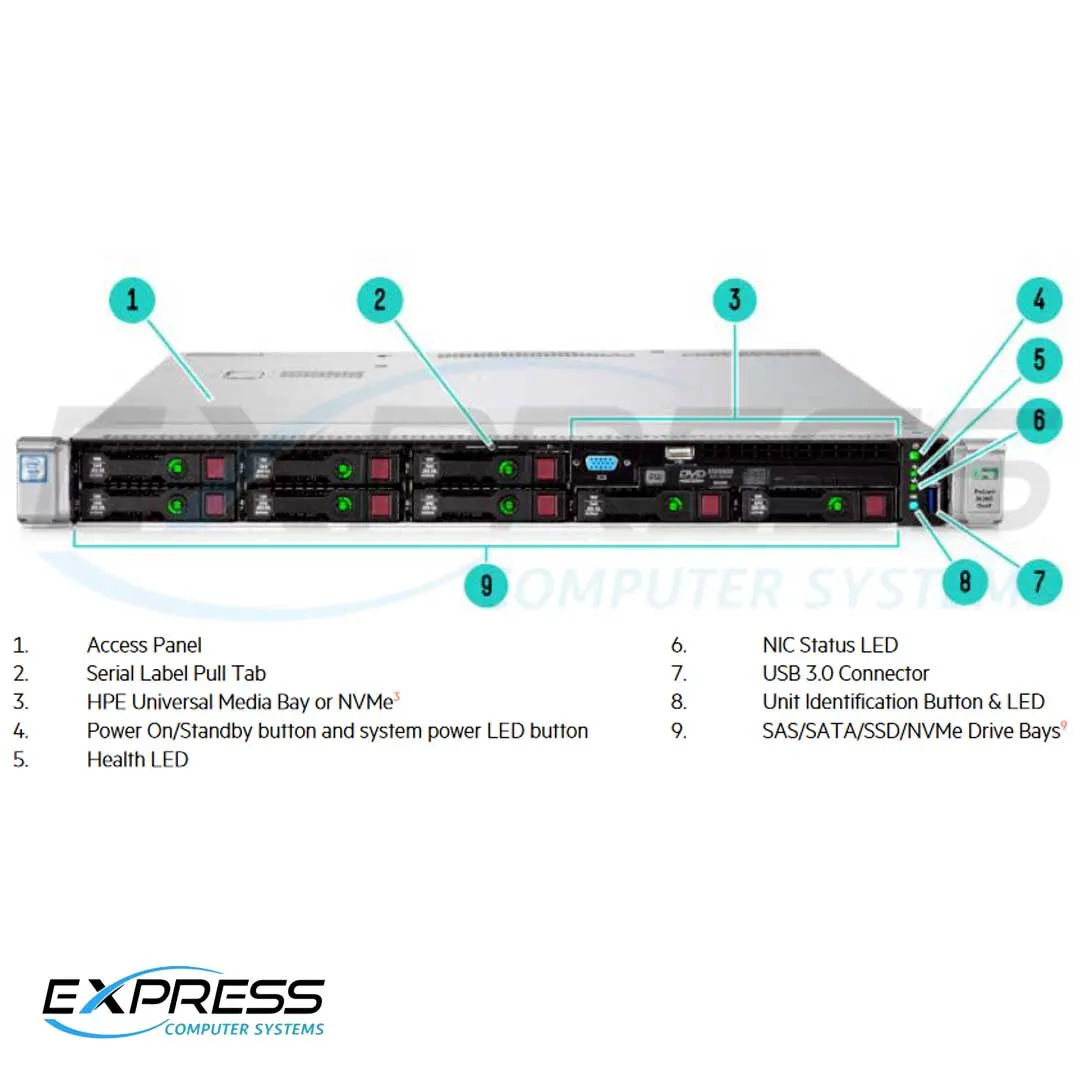 HPE ProLiant DL360 Gen9 E5-2640v4 1P 16GB-R P440ar 8SFF 500W PS Server/S-Buy | 867446-S01