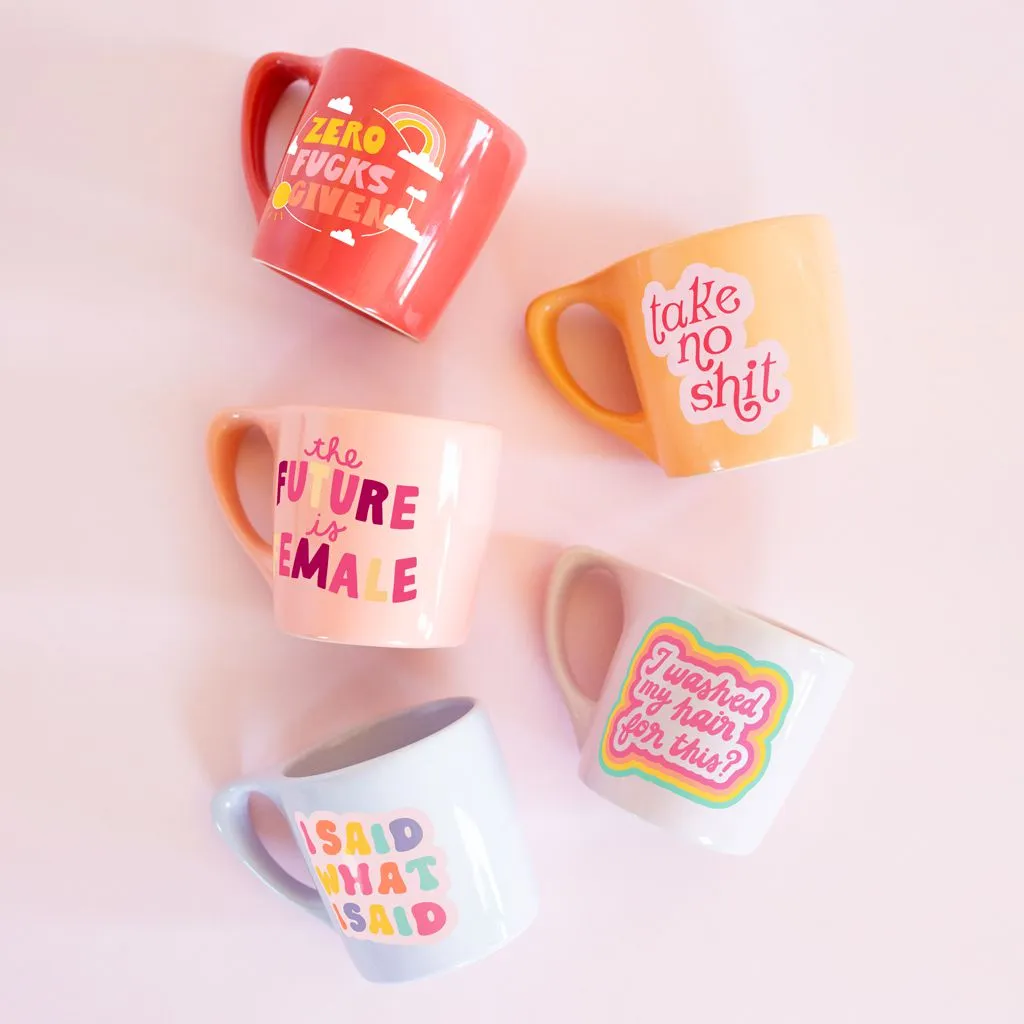 I Washed My Hair For This Element Mugs | Retro Coffee Cup in Pink