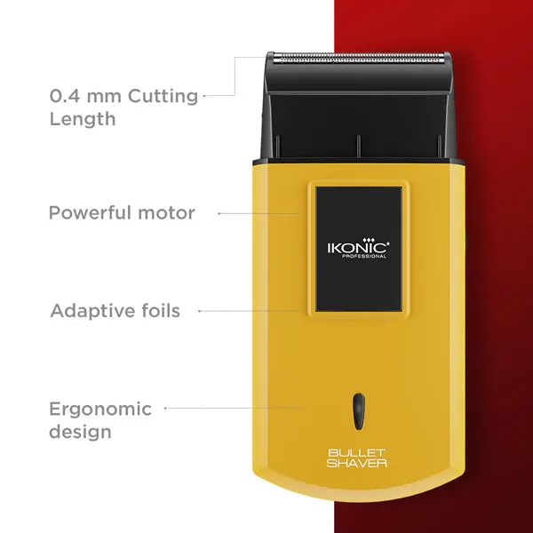 Ikonic Professional Bullet Shaver Travel Shaver Cordless ( Yellow )