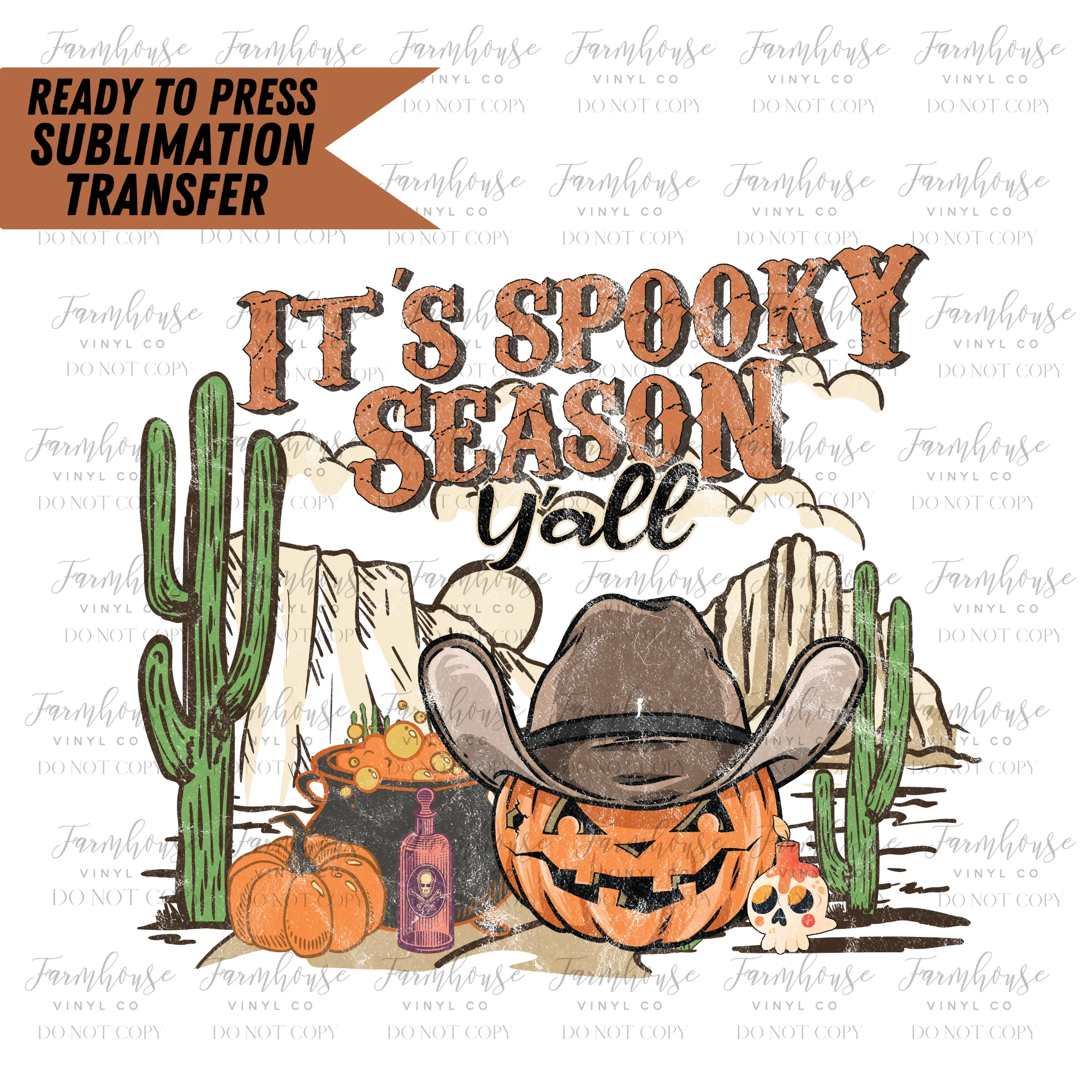 It's Spooky Season Y'all Ready to Press Sublimation Transfer