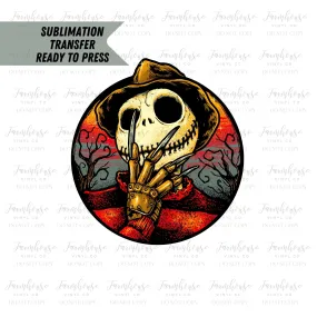 Jack Freddie Halloween Ready To Press, Sublimation Transfers, Horror Movie Lover, Sublimation, Transfer Ready Press, Halloween Heat Transfer