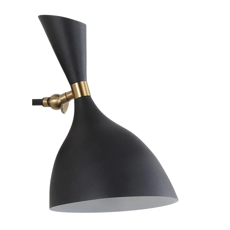 Josef Single-Light Wall Sconce - Black and Brass Gold