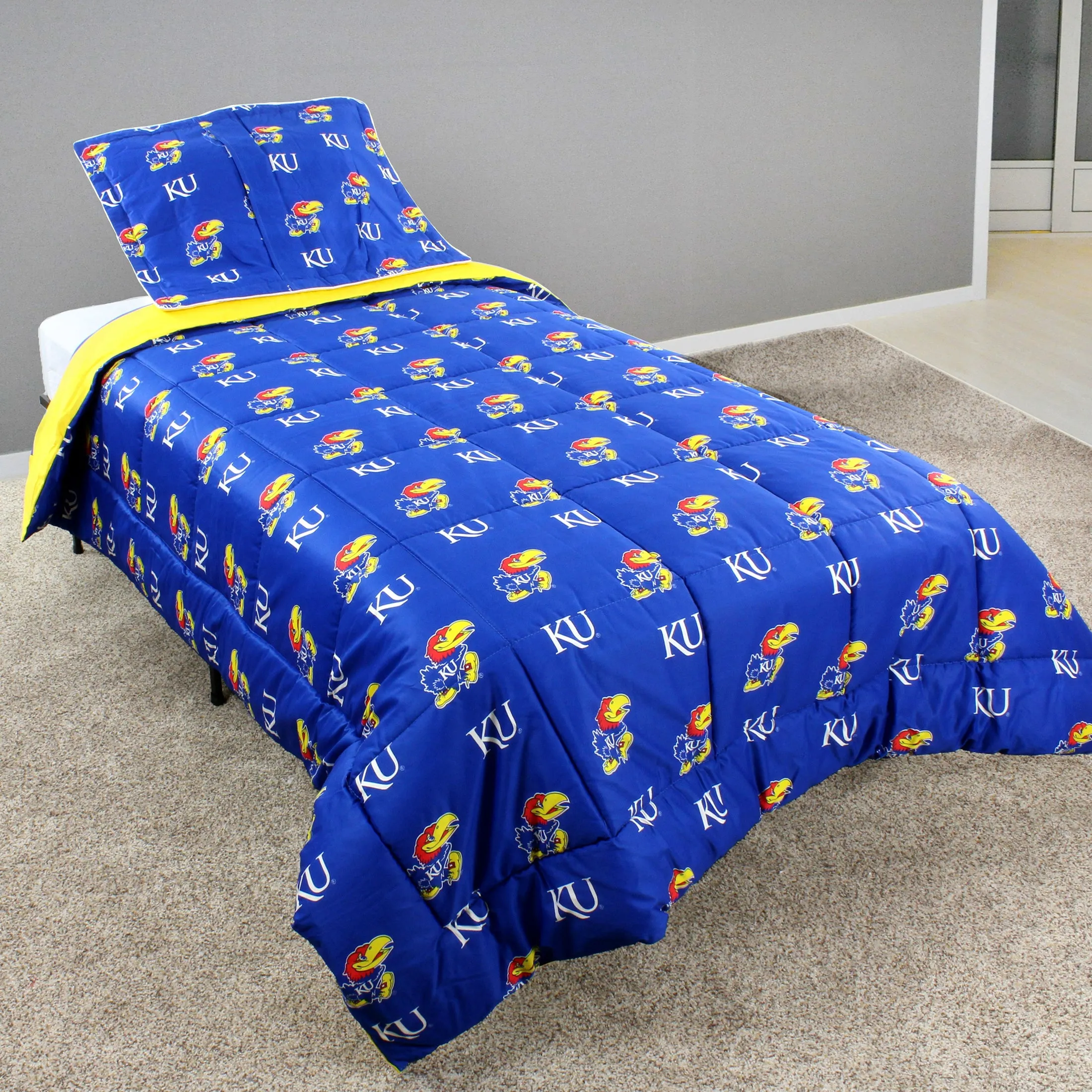 Kansas Jayhawks Reversible Cotton Comforter Set