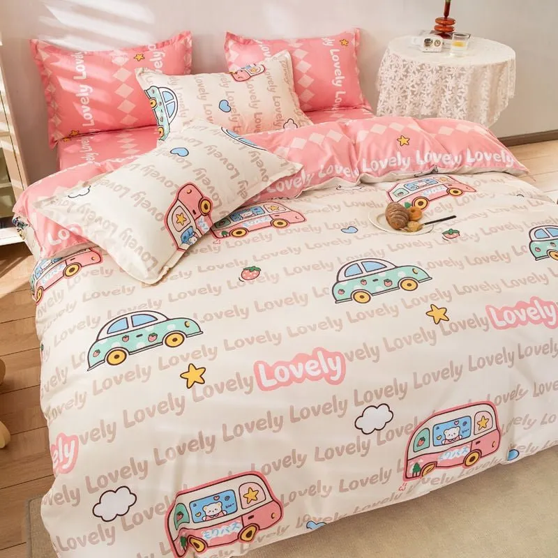 Kawaii Sheets and Pillowcases Quilt Bedding Set