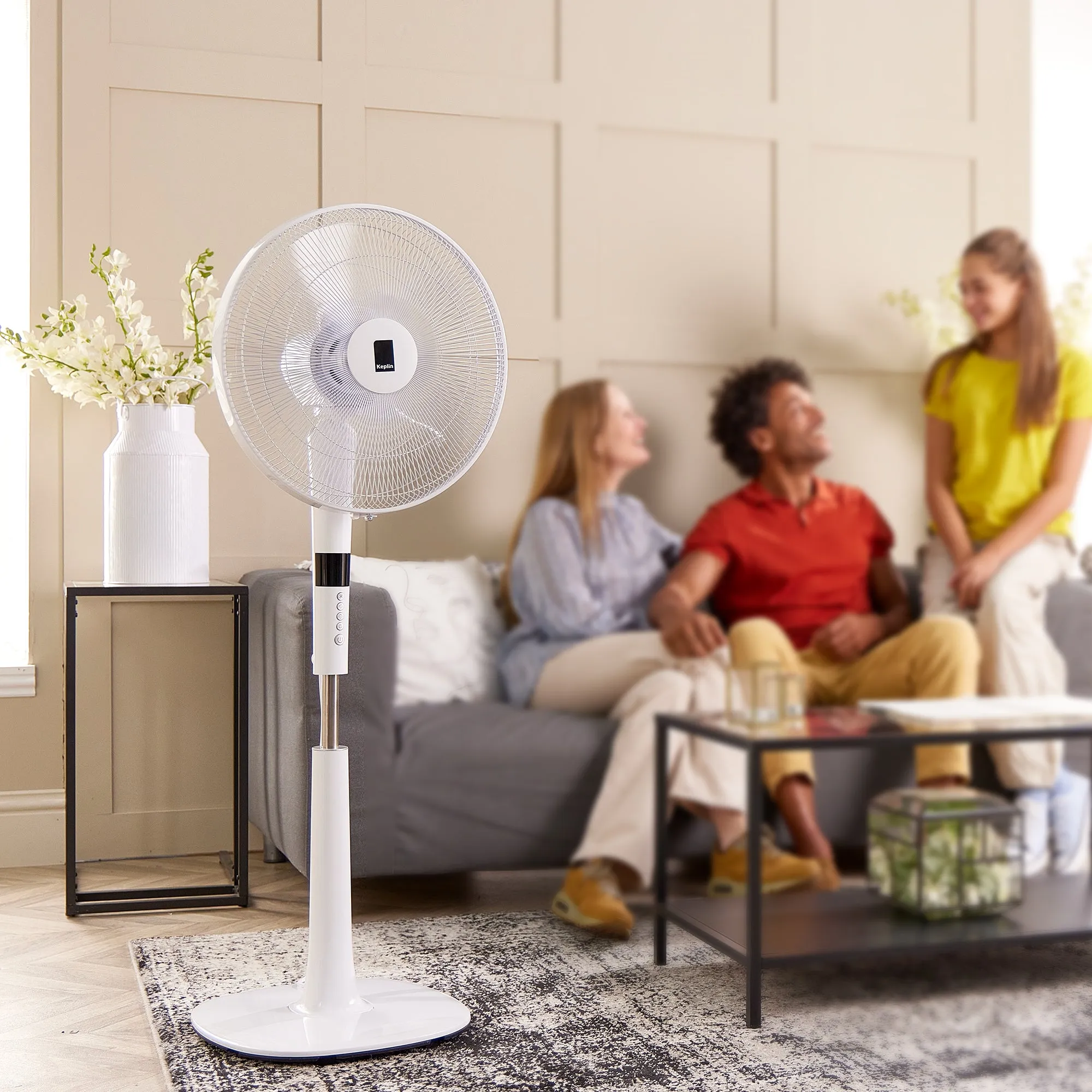 KEPLIN 16 Inch Pedestal Fan 26-Speed, 10 Blades Standing Fan, Remote Control & LED Display Adjustable Height, Turbo Wind Speed,3 Modes, 24-Hour Timer & 90° Oscillation for Home,Office & Bedroom