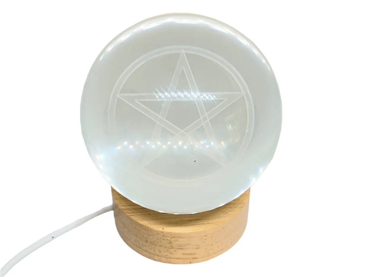 Large Pentagram 3D Print Glass Globe