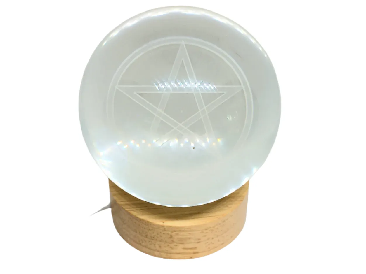 Large Pentagram 3D Print Glass Globe