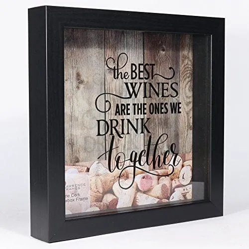 Lawrence Frames 164010 Black 10x10 Shadow Box Wine Cork Holder