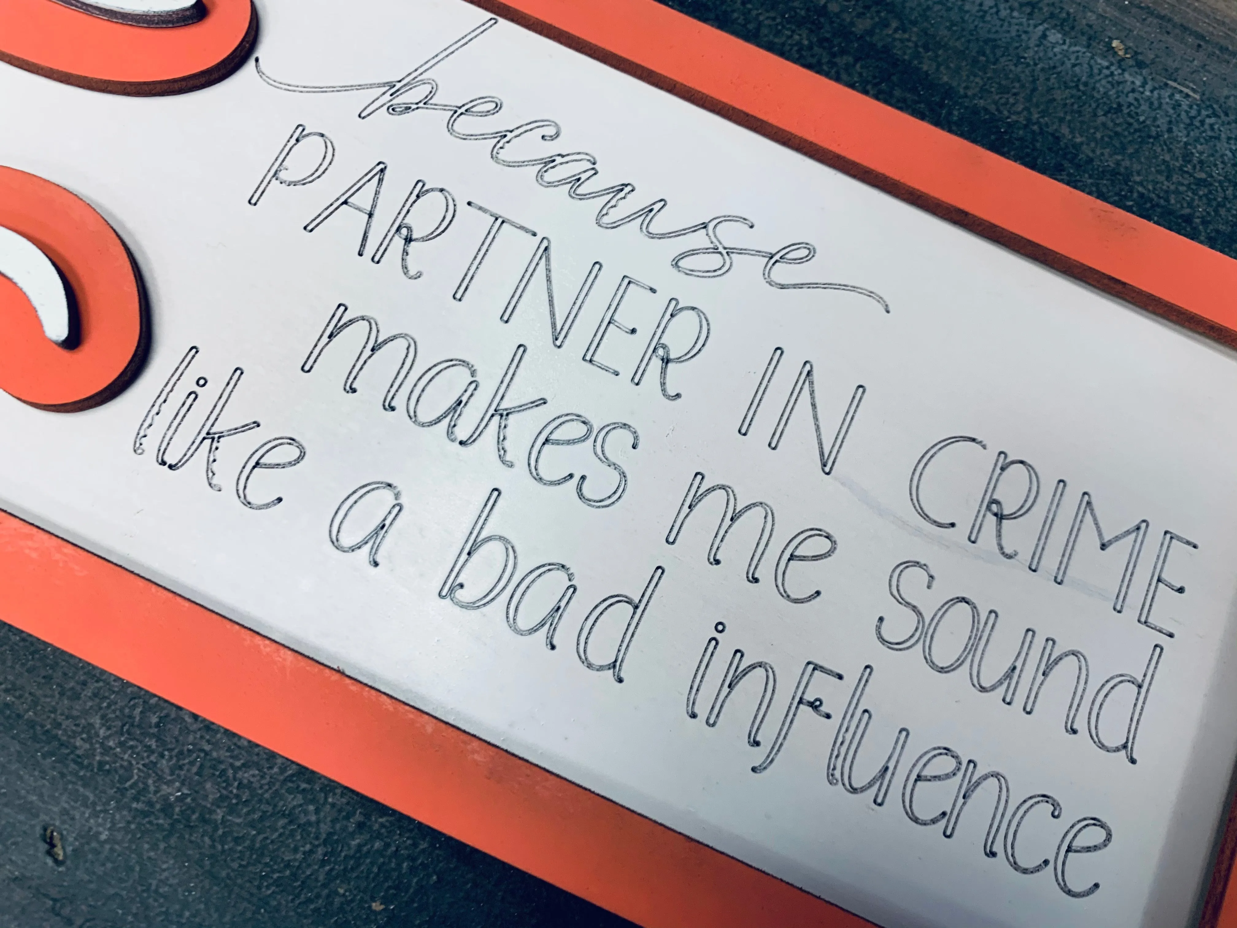 Layered Sign: Aunt Partner in Crime SVG File Laser Glowforge