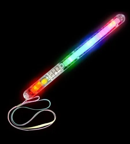 LED Light Up Flashing Patrol Wands on Lanyard Necklace - Multi Color