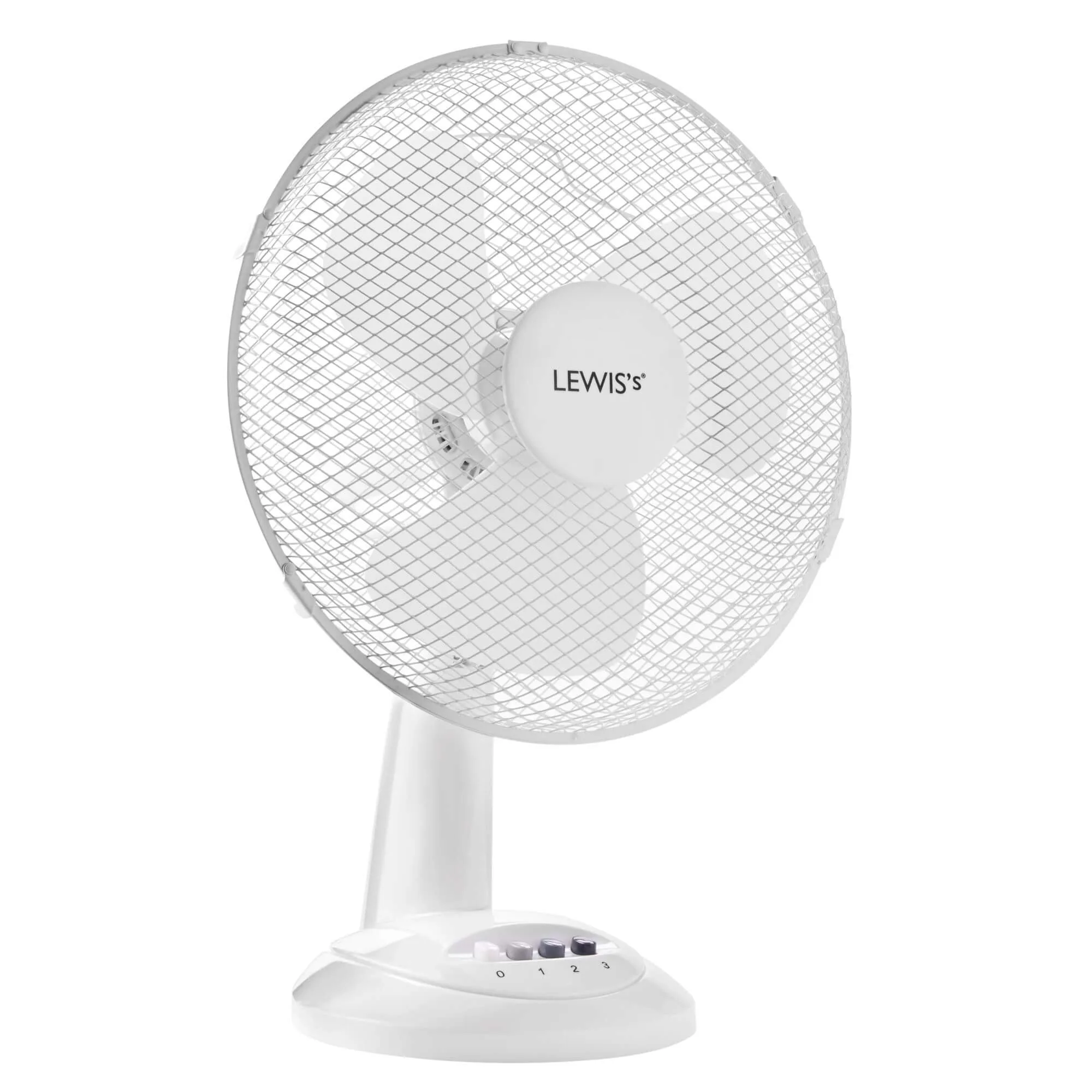 Lewis's 12 Inch  Tabletop Desk Fan  - White