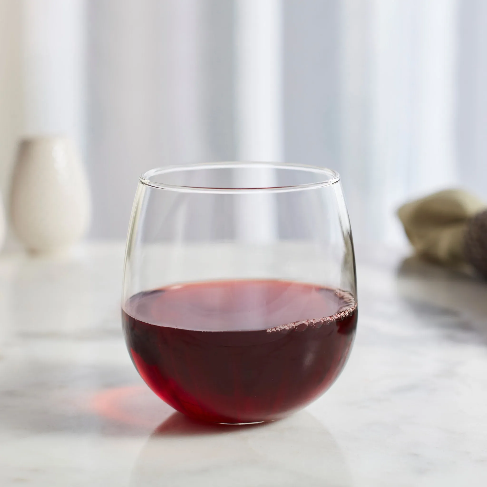 Libbey Stemless Red Wine Glasses, 16.75 ounce, Set of 8