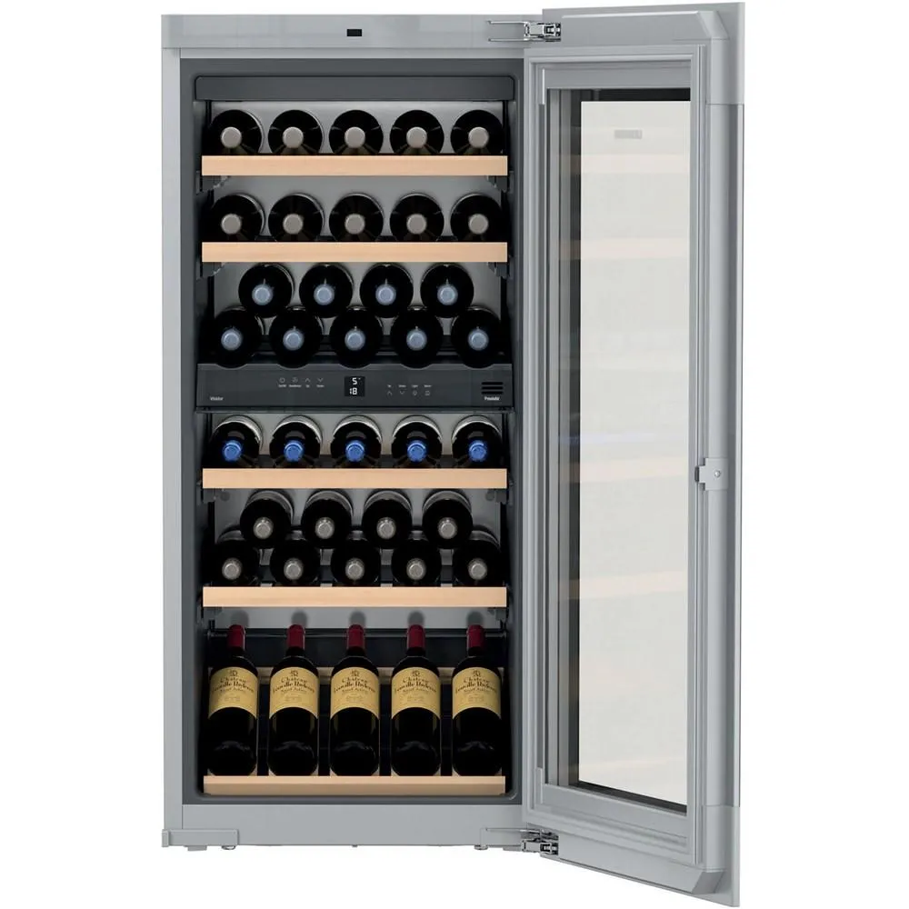 Liebherr HWGB5100 24" Fully Integrated Black Glass Door Tip Open 51 Bottles 2 Zone Wine