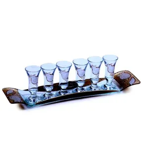 Lily Art - 507127-1P -Kiddush Set Liquer Cups with Round Tray And Kiddush Cup