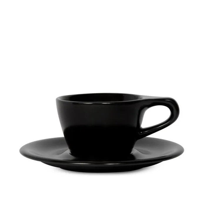 Lino Single Cappuccino Cup & Saucer - Black (5oz/148ml)