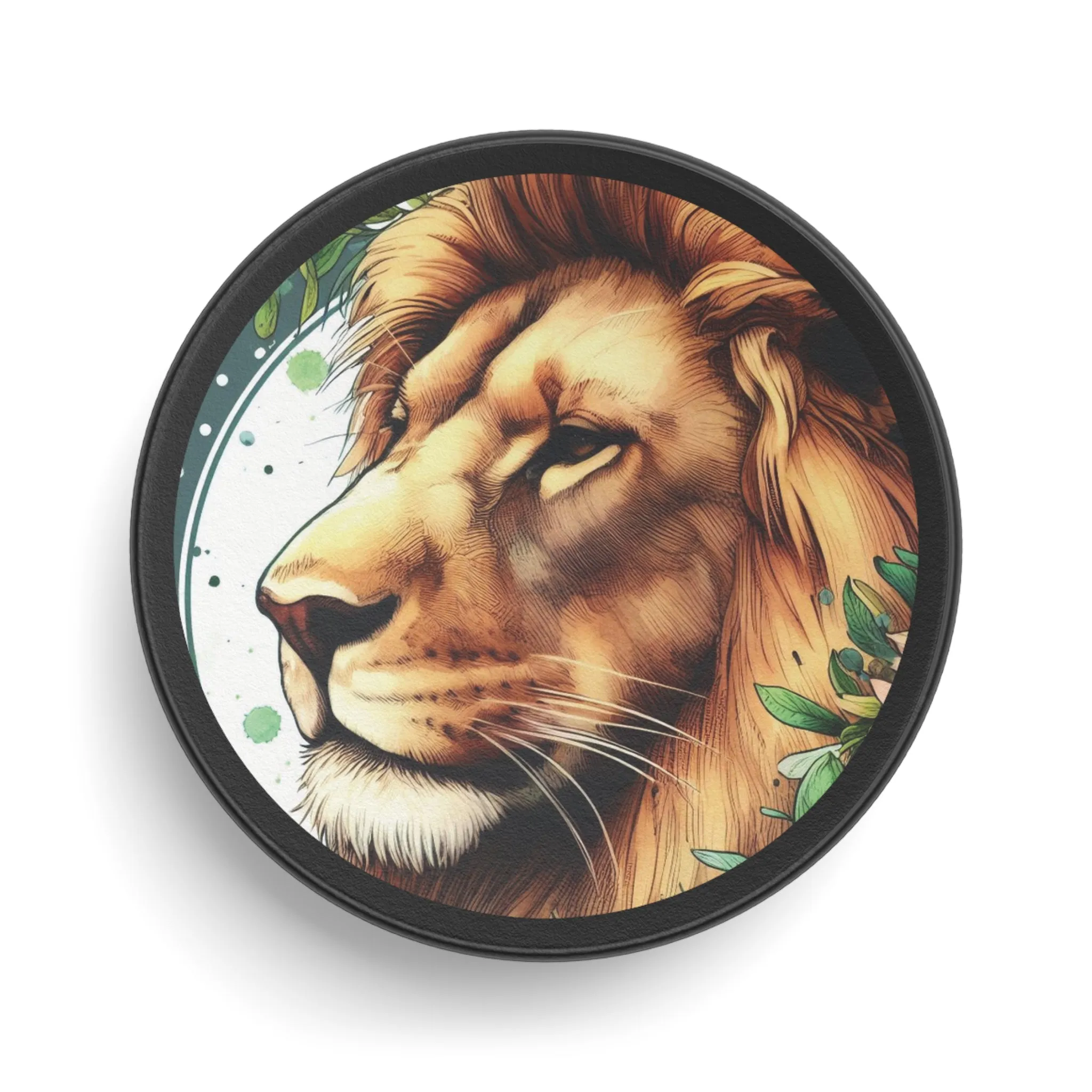 Lion-themed Hockey Puck