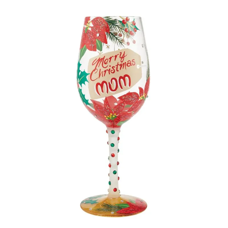 Lolita Merry Christmas Mom Wine Glass and Ornament