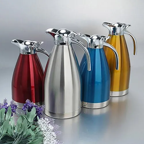 LOSA Double Wall Design Non-Toxic Stainless Steel 1.5L Capacity Double Vacuum Insulation Thermal Coffee Carafe Home Water Pot Silver