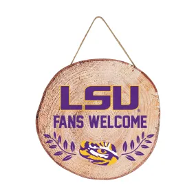 LSU Tigers NCAA Wood Stump Sign