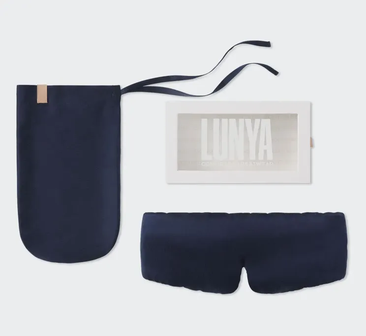 Lunya Washable Silk Sleep Mask, Navy