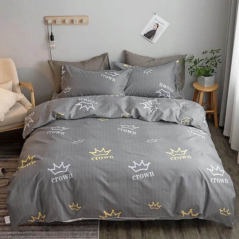 Luxury Bedding Set with King Size Duvet Cover and Geometric Print