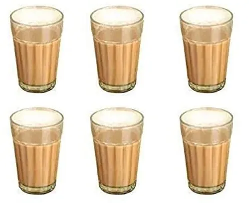 Madhav Enterprises Handicraft Clear Tea Glasses Set of 6 100 Ml Tea Cups Set of 6 Tea Glass Cups 6 Cutting Tea Glasses Tea Set Coffee Cup Set - 6 Pieces, Clear, 100ml (3)