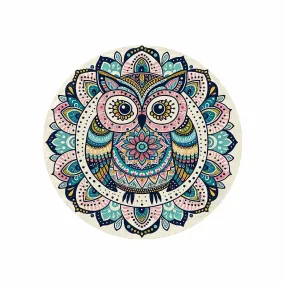 Mandella_Owl_Awd35137  Circular Micro Fleece Blanket 47"