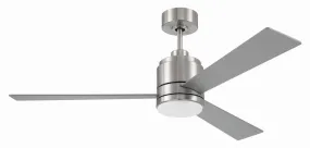 McCoy 3 Blade 52" Ceiling Fan in Brushed Polished Nickel