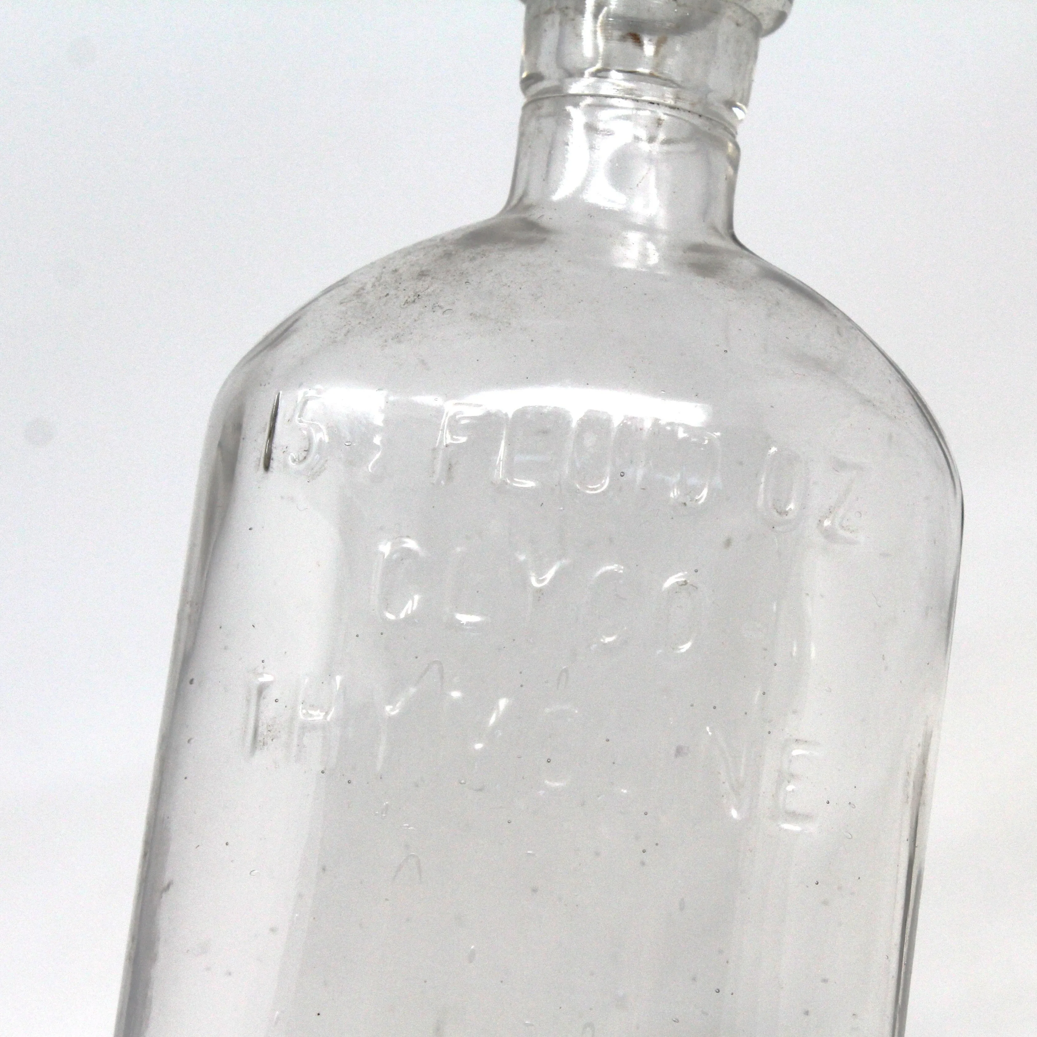 Medicine Bottle, Glyco-Thymoline, 15.5 oz, Clear Antique