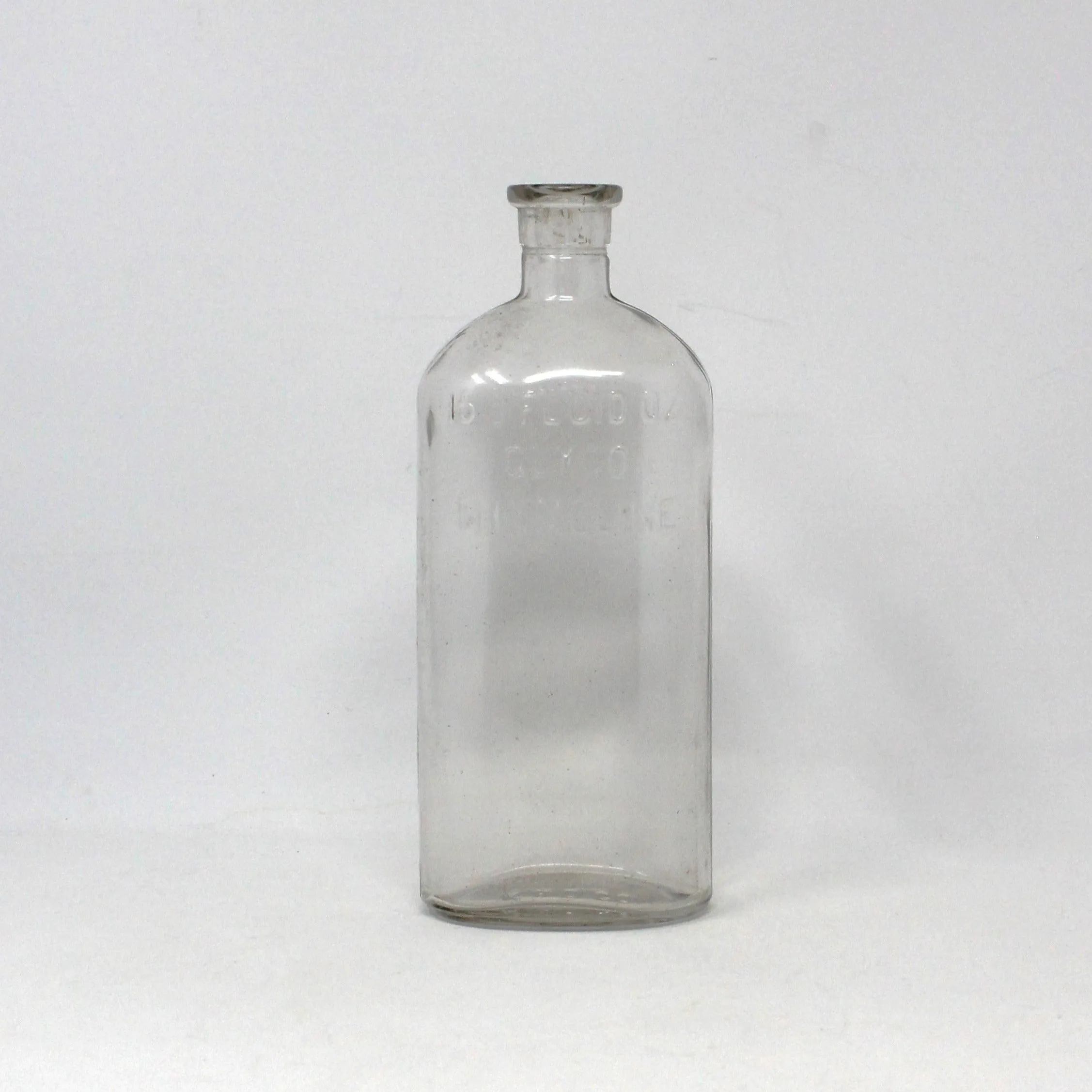 Medicine Bottle, Glyco-Thymoline, 15.5 oz, Clear Antique