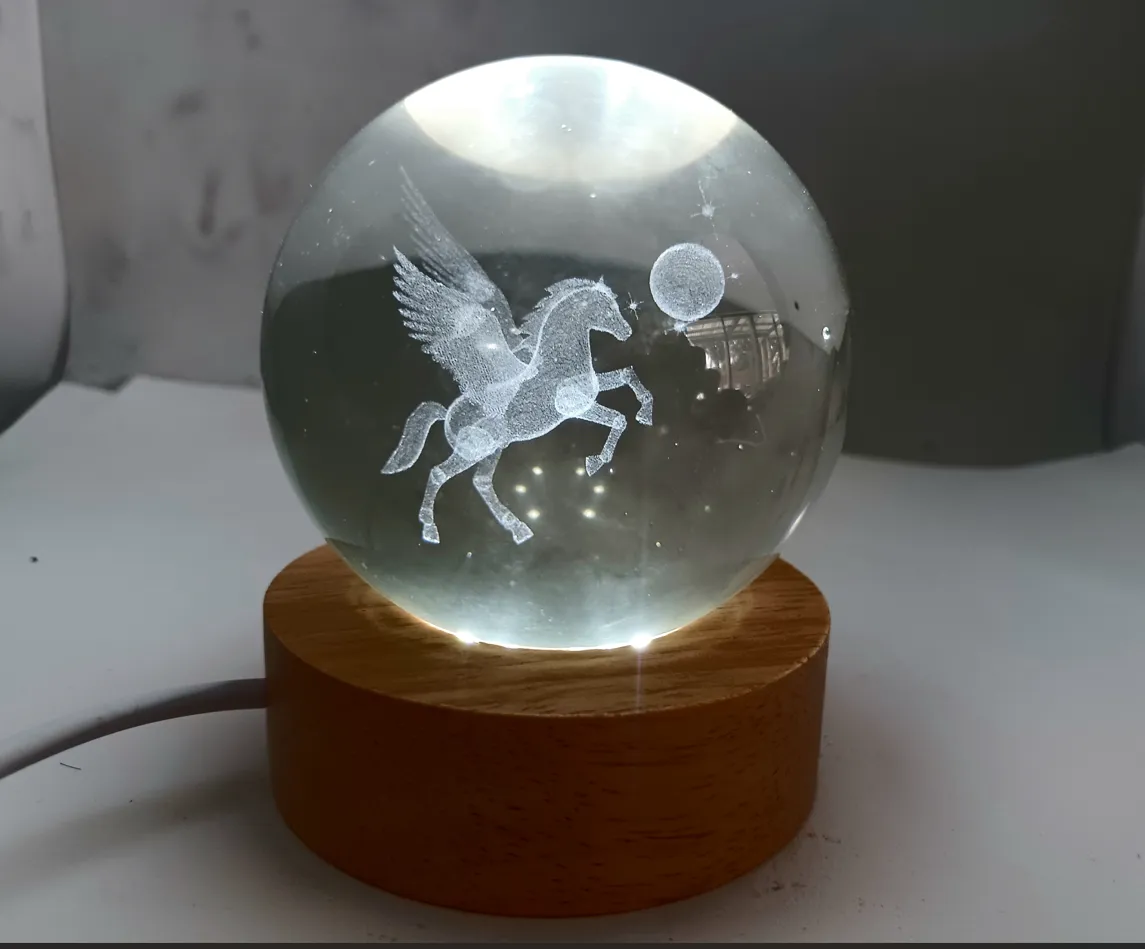 Medium Pegasus 3D Print Glass Globe