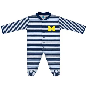 Michigan Navy White Stripe Footie