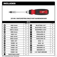 Milwaukee 27-in-1 Ratcheting Multi-Bit Screwdriver 48-22-2904