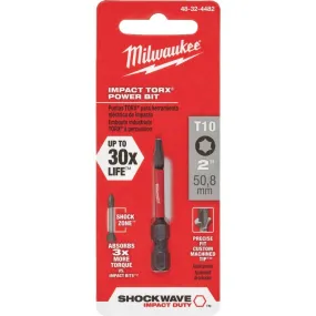 Milwaukee Shockwave T10 TORX 2 In. Power Impact Screwdriver Bit