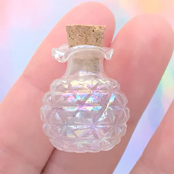 Miniature Glass Bottle | Dollhouse Vase | Fairy Potion Bottle | Glass Vial Jewelry DIY (1 piece / AB Clear / 20mm x 24mm)